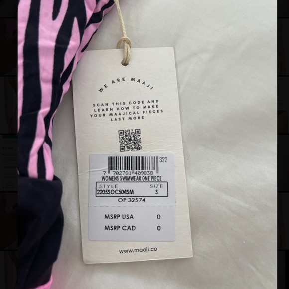 MAAJI Striped Fantasy Sherbet One-Piece
Swimsuit. Reversible, size small - Picture 6 of 11